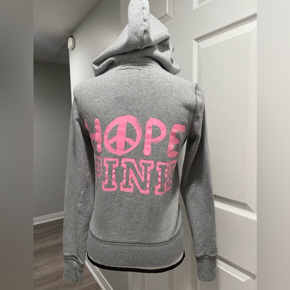 Pink Victoria’s Secret hoodie sweater jacket grey XS - Picture 3 of 10